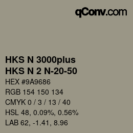 Código de color: HKS N 3000plus - HKS N 2 N-20-50 | qconv.com
