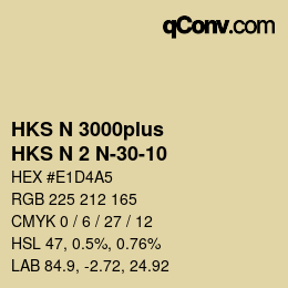 Code couleur: HKS N 3000plus - HKS N 2 N-30-10 | qconv.com