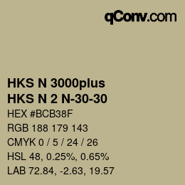 Código de color: HKS N 3000plus - HKS N 2 N-30-30 | qconv.com