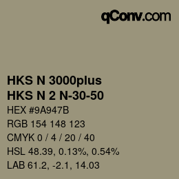 Código de color: HKS N 3000plus - HKS N 2 N-30-50 | qconv.com