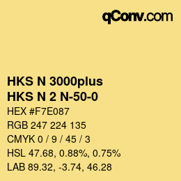 Code couleur: HKS N 3000plus - HKS N 2 N-50-0 | qconv.com