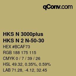 Código de color: HKS N 3000plus - HKS N 2 N-50-30 | qconv.com