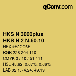 Código de color: HKS N 3000plus - HKS N 2 N-60-10 | qconv.com