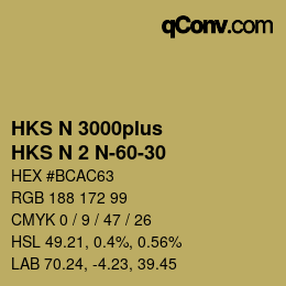 Code couleur: HKS N 3000plus - HKS N 2 N-60-30 | qconv.com