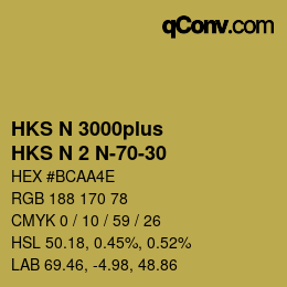 Código de color: HKS N 3000plus - HKS N 2 N-70-30 | qconv.com