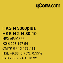 Farbcode: HKS N 3000plus - HKS N 2 N-80-10 | qconv.com