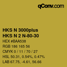 Farbcode: HKS N 3000plus - HKS N 2 N-80-30 | qconv.com