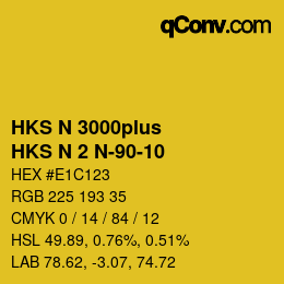 Código de color: HKS N 3000plus - HKS N 2 N-90-10 | qconv.com