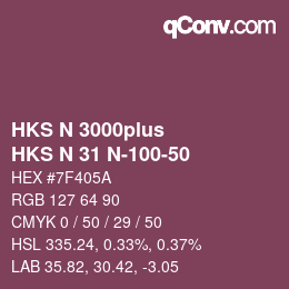 Código de color: HKS N 3000plus - HKS N 31 N-100-50 | qconv.com