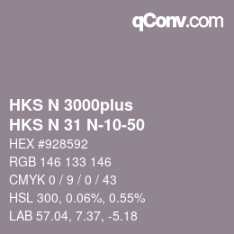 カラーコード: HKS N 3000plus - HKS N 31 N-10-50 | qconv.com