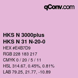 Código de color: HKS N 3000plus - HKS N 31 N-20-0 | qconv.com