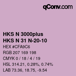 Code couleur: HKS N 3000plus - HKS N 31 N-20-10 | qconv.com