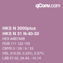 Color code: HKS N 3000plus - HKS N 31 N-40-30 | qconv.com
