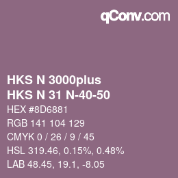 カラーコード: HKS N 3000plus - HKS N 31 N-40-50 | qconv.com