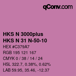 Color code: HKS N 3000plus - HKS N 31 N-50-10 | qconv.com