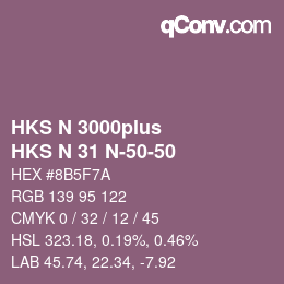 Color code: HKS N 3000plus - HKS N 31 N-50-50 | qconv.com