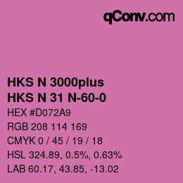 Color code: HKS N 3000plus - HKS N 31 N-60-0 | qconv.com
