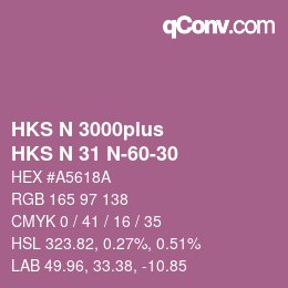 Farbcode: HKS N 3000plus - HKS N 31 N-60-30 | qconv.com
