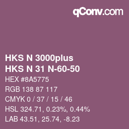 カラーコード: HKS N 3000plus - HKS N 31 N-60-50 | qconv.com