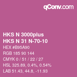 颜色代码: HKS N 3000plus - HKS N 31 N-70-10 | qconv.com