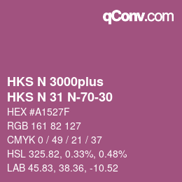 Farbcode: HKS N 3000plus - HKS N 31 N-70-30 | qconv.com