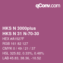 Color code: HKS N 3000plus - HKS N 31 N-70-30 | qconv.com