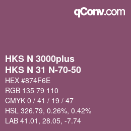 Código de color: HKS N 3000plus - HKS N 31 N-70-50 | qconv.com