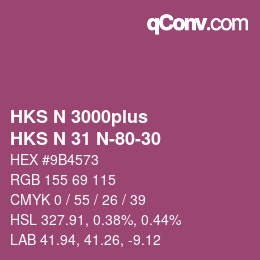 Color code: HKS N 3000plus - HKS N 31 N-80-30 | qconv.com