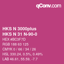 Farbcode: HKS N 3000plus - HKS N 31 N-90-0 | qconv.com
