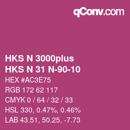 Farbcode: HKS N 3000plus - HKS N 31 N-90-10 | qconv.com