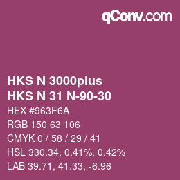 Código de color: HKS N 3000plus - HKS N 31 N-90-30 | qconv.com
