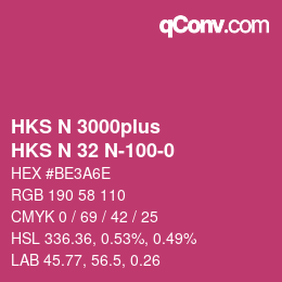 Code couleur: HKS N 3000plus - HKS N 32 N-100-0 | qconv.com