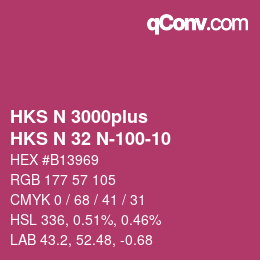 Color code: HKS N 3000plus - HKS N 32 N-100-10 | qconv.com