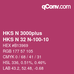 Code couleur: HKS N 3000plus - HKS N 32 N-100-10 | qconv.com