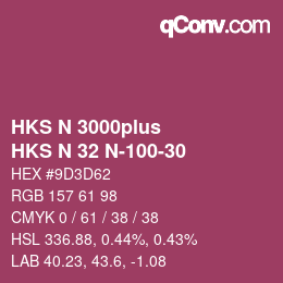 Color code: HKS N 3000plus - HKS N 32 N-100-30 | qconv.com