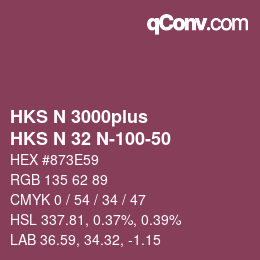 Código de color: HKS N 3000plus - HKS N 32 N-100-50 | qconv.com