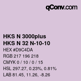 Code couleur: HKS N 3000plus - HKS N 32 N-10-10 | qconv.com