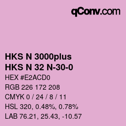 Color code: HKS N 3000plus - HKS N 32 N-30-0 | qconv.com