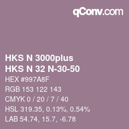 Code couleur: HKS N 3000plus - HKS N 32 N-30-50 | qconv.com