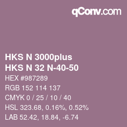 Código de color: HKS N 3000plus - HKS N 32 N-40-50 | qconv.com