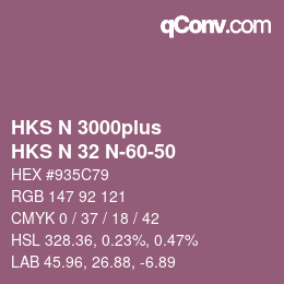 Farbcode: HKS N 3000plus - HKS N 32 N-60-50 | qconv.com