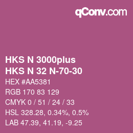 Code couleur: HKS N 3000plus - HKS N 32 N-70-30 | qconv.com