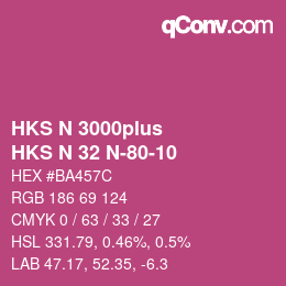 Color code: HKS N 3000plus - HKS N 32 N-80-10 | qconv.com