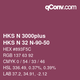 Color code: HKS N 3000plus - HKS N 32 N-90-50 | qconv.com