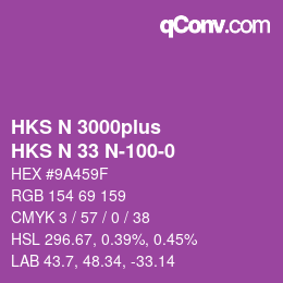 Farbcode: HKS N 3000plus - HKS N 33 N-100-0 | qconv.com