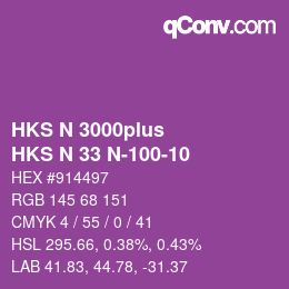 Código de color: HKS N 3000plus - HKS N 33 N-100-10 | qconv.com