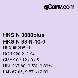 Código de color: HKS N 3000plus - HKS N 33 N-10-0 | qconv.com