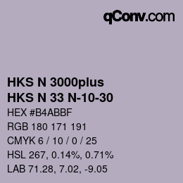 Código de color: HKS N 3000plus - HKS N 33 N-10-30 | qconv.com