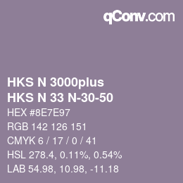 カラーコード: HKS N 3000plus - HKS N 33 N-30-50 | qconv.com