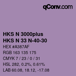 Farbcode: HKS N 3000plus - HKS N 33 N-40-30 | qconv.com